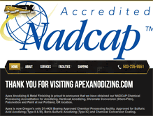 Tablet Screenshot of apexanodizing.com